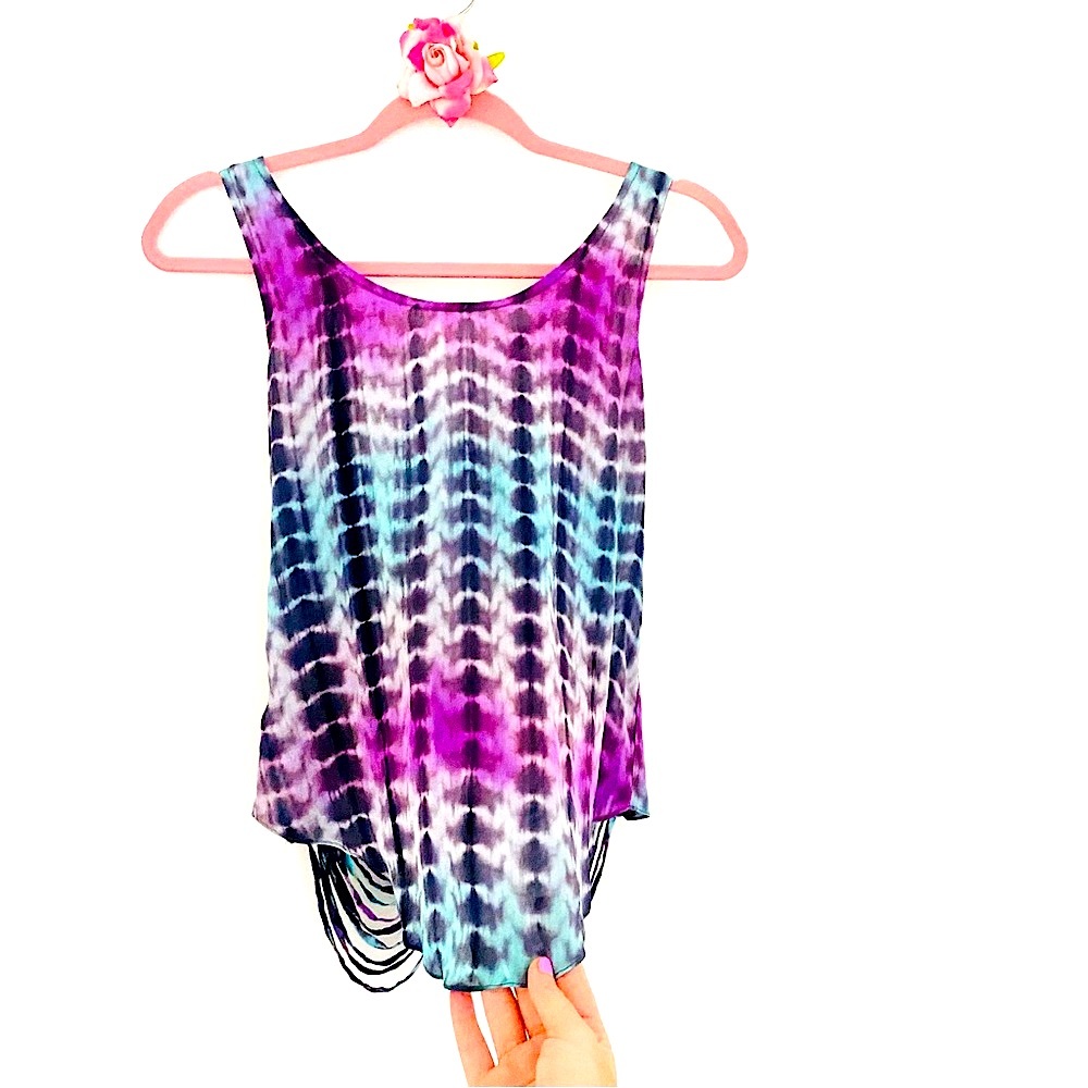 💕Pretty Purple Tie-Dye Tank Top SZ XS